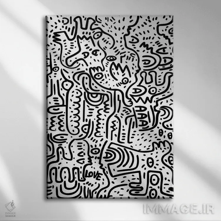 تابلو مینیمال جیغ اثر امانوئل سیگنورینو - نمای روبهرو روی دیوار