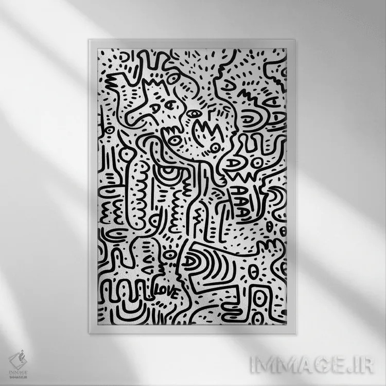 تابلو مینیمال جیغ اثر امانوئل سیگنورینو - نمای قابدار سفید