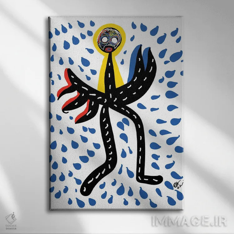 تابلو دکوراتیو رقص باران اثر امانوئل سیگنورینو - نمای روبهرو روی دیوار