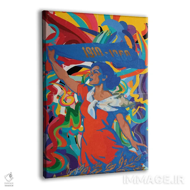 تابلو دکوراتیو پاپ آرت وینتیج زن آبی اثر امانوئل سیگنورینو - نمای پرسپکتیو محصول