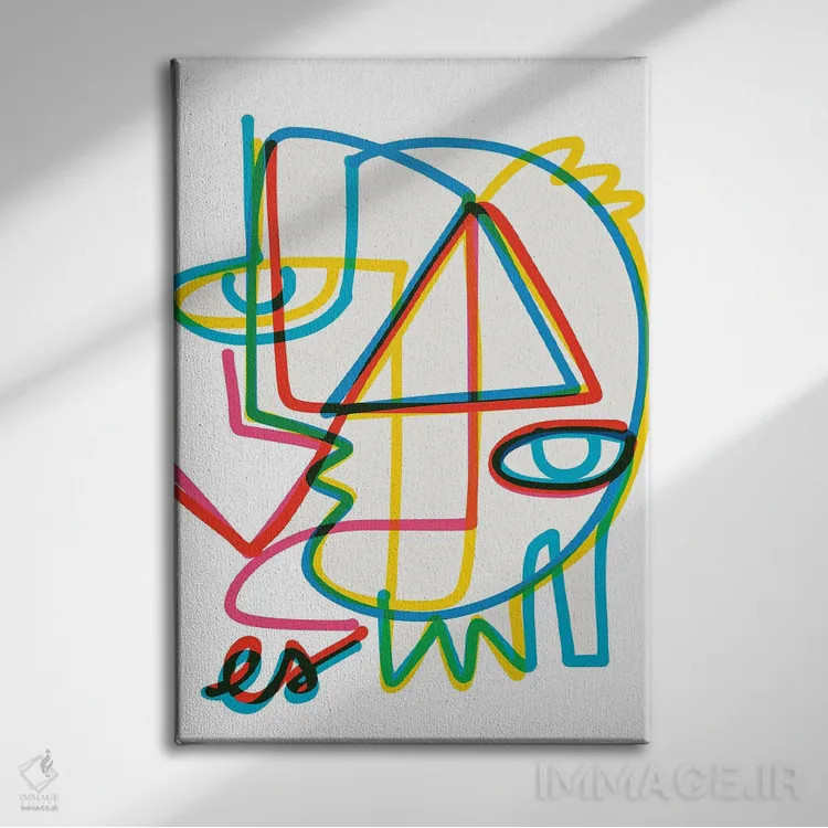 تابلو مینیمال خطوط گرافیتی انرژی مثبت اثر امانوئل سیگنورینو - نمای روبهرو روی دیوار