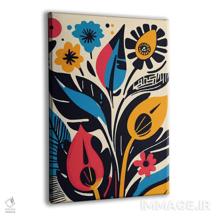 تابلو انتزاعی گل های انتزاعی برش خورده اثر امانوئل سیگنورینو - نمای پرسپکتیو محصول