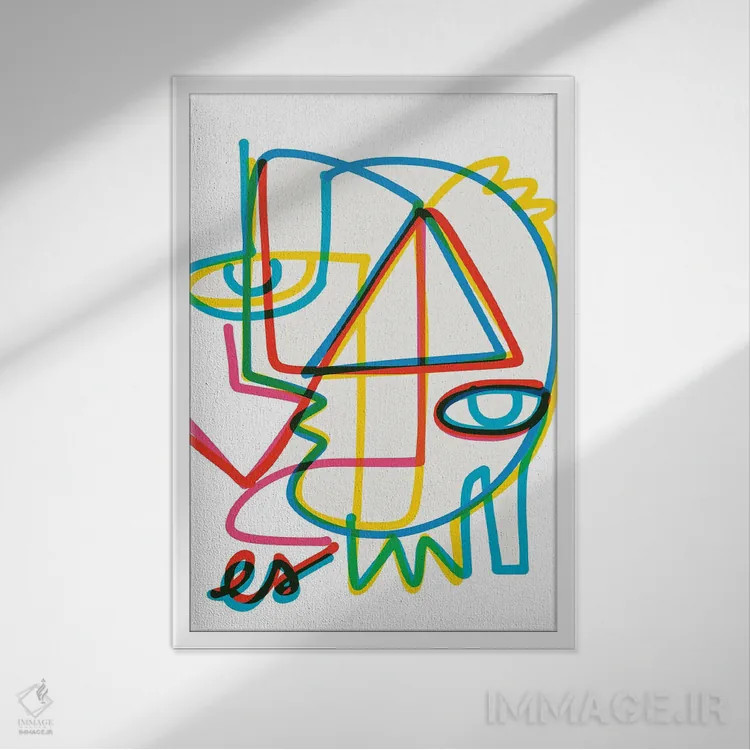 تابلو مینیمال خطوط گرافیتی انرژی مثبت اثر امانوئل سیگنورینو - نمای قابدار سفید