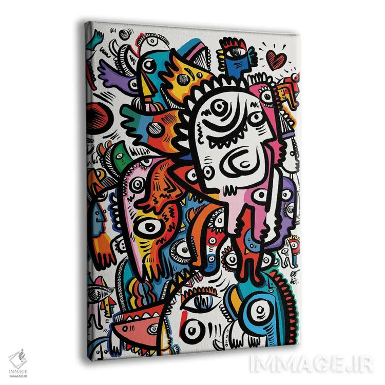 تابلو دکوراتیو موجودات ناتمام گرافیتی در بهشت اثر امانوئل سیگنورینو - نمای پرسپکتیو محصول