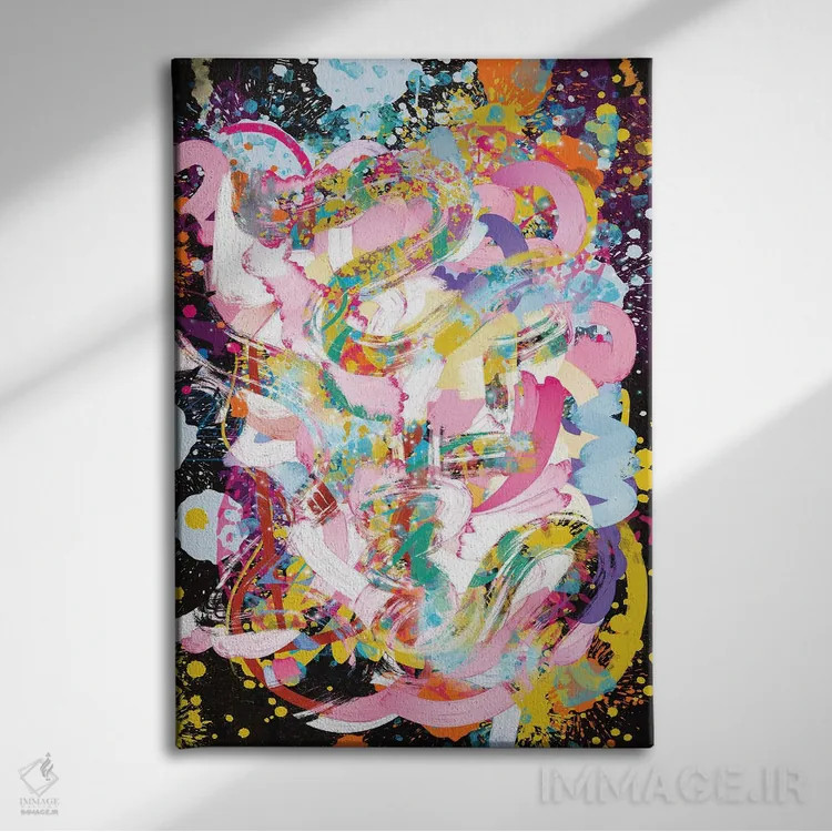 تابلو دکوراتیو کیهان انتزاعی ذن اثر امانوئل سیگنورینو - نمای روبهرو روی دیوار