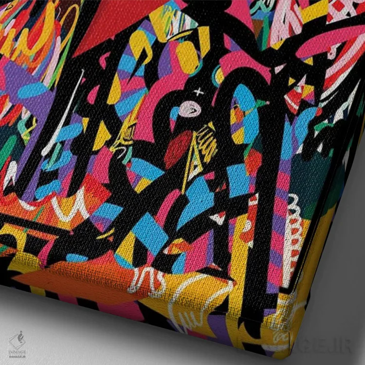 تابلو انتزاعی قلب قرمز عشق اثر امانوئل سیگنورینو - نمای نزدیک بافت بوم