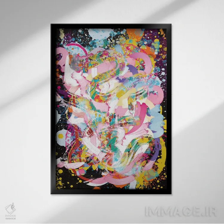 تابلو دکوراتیو کیهان انتزاعی ذن اثر امانوئل سیگنورینو - نمای قابدار مشکی