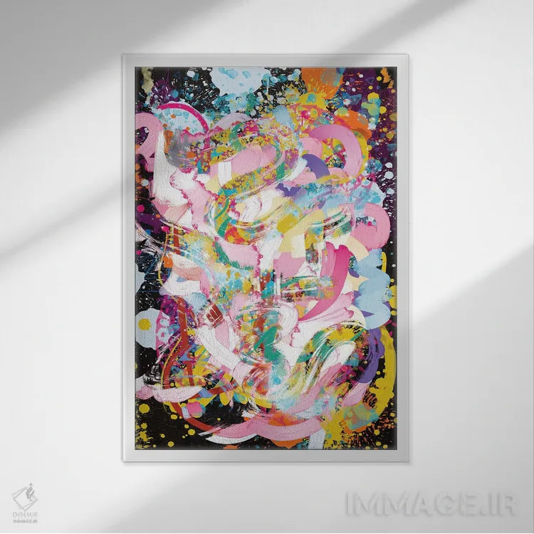 تابلو دکوراتیو کیهان انتزاعی ذن اثر امانوئل سیگنورینو - نمای قابدار سفید