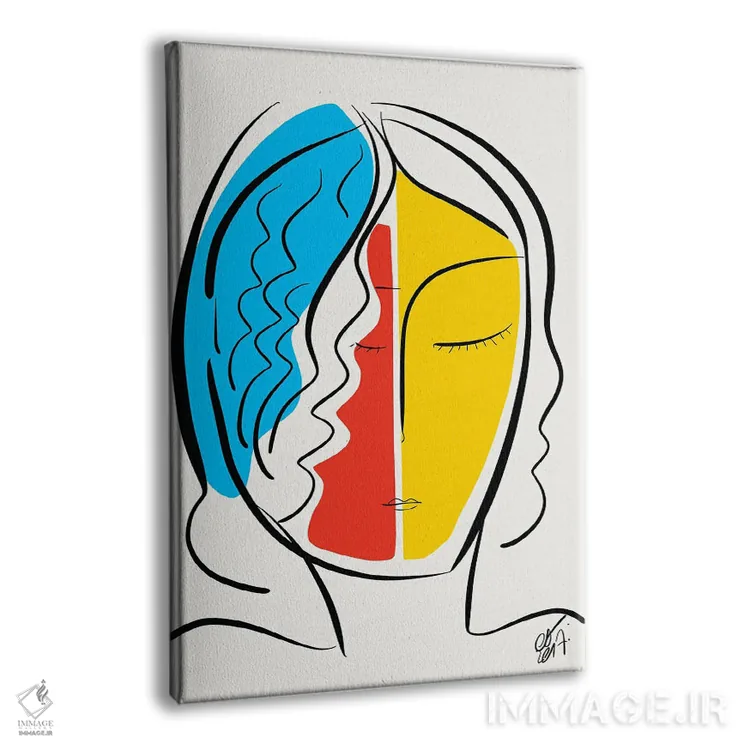 تابلو مدرن پرتره مینیمال و گرافیکی فرانسوی اثر امانوئل سیگنورینو - نمای پرسپکتیو محصول