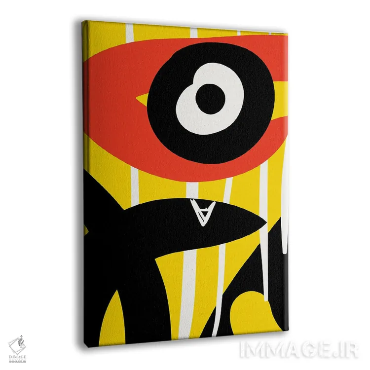 تابلو انتزاعی نماد قرمز چشم سیاه اثر امانوئل سیگنورینو - نمای پرسپکتیو محصول