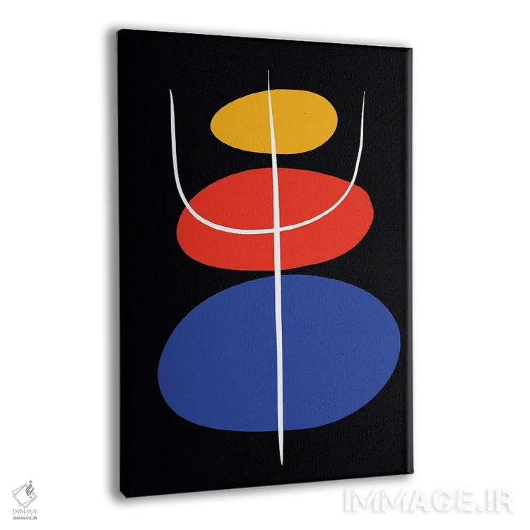 تابلو انتزاعی سنگ های ذن سیاه اثر امانوئل سیگنورینو - نمای پرسپکتیو محصول