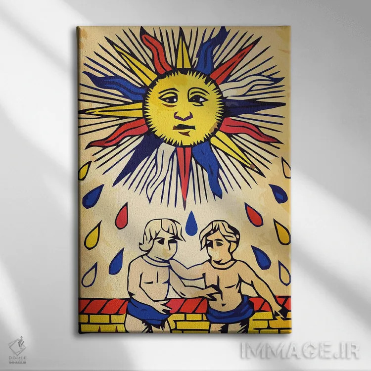 تابلو دکوراتیو خورشید اثر امانوئل سیگنورینو - نمای روبهرو روی دیوار
