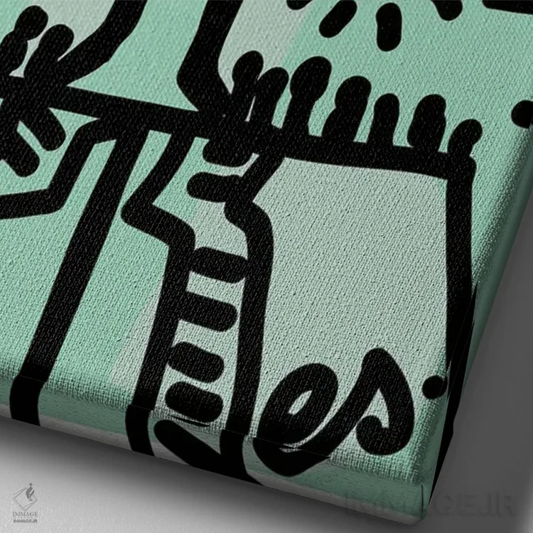 تابلو دکوراتیو فرشته سیاه عشق اثر امانوئل سیگنورینو - نمای نزدیک بافت بوم