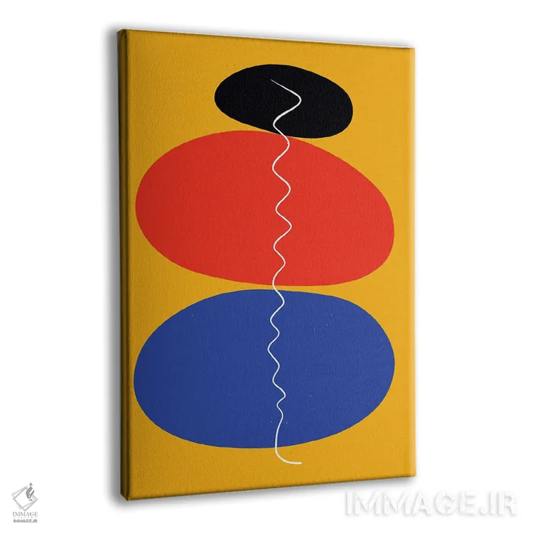 تابلو انتزاعی سنگ های ذن زرد اثر امانوئل سیگنورینو - نمای پرسپکتیو محصول