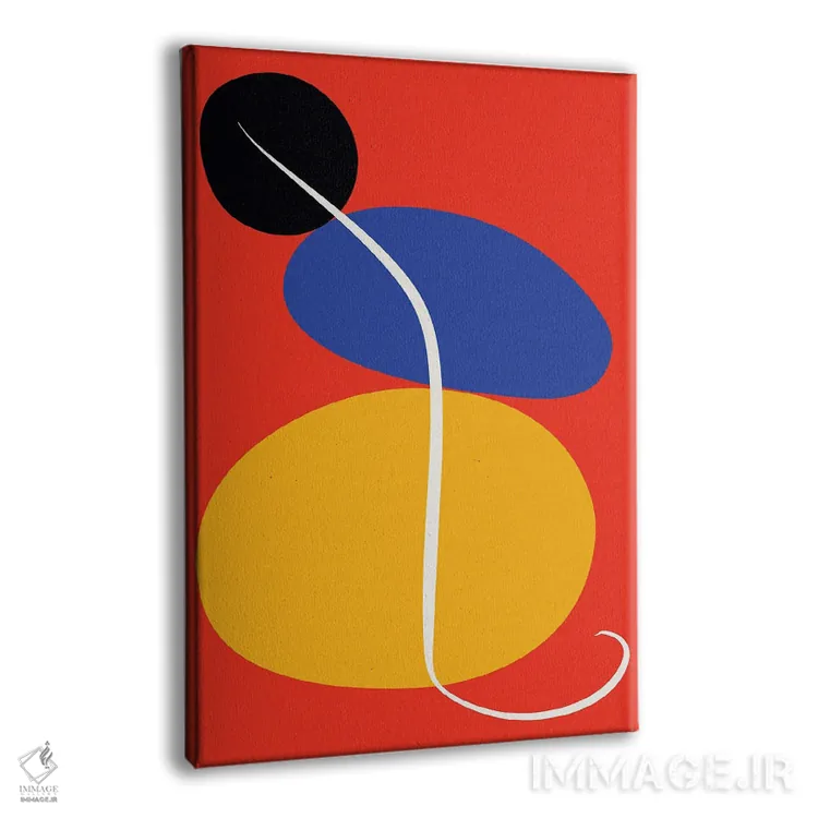 تابلو انتزاعی سنگ های ذن قرمز اثر امانوئل سیگنورینو - نمای پرسپکتیو محصول