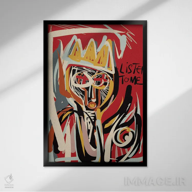 تابلو دکوراتیو به من گوش بده اثر امانوئل سیگنورینو - نمای قابدار مشکی