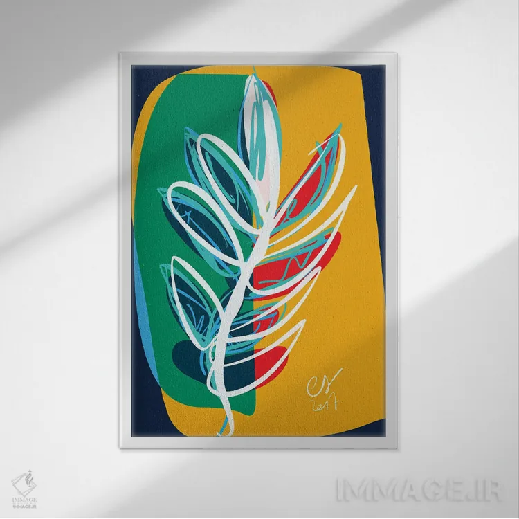 تابلو دکوراتیو نخل اثر امانوئل سیگنورینو - نمای قابدار سفید