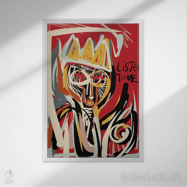 تابلو دکوراتیو به من گوش بده اثر امانوئل سیگنورینو - نمای قابدار سفید