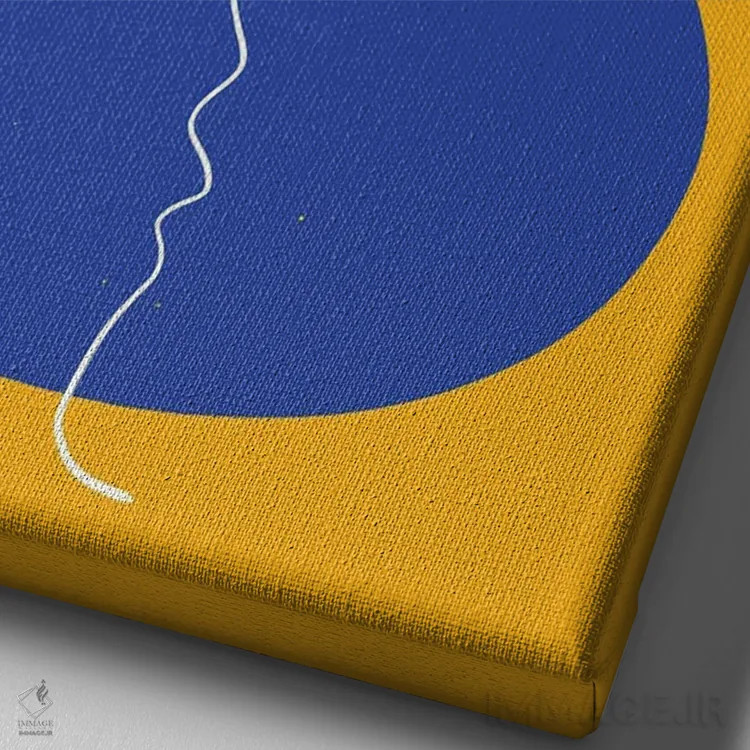 تابلو انتزاعی سنگ های ذن زرد اثر امانوئل سیگنورینو - نمای نزدیک بافت بوم