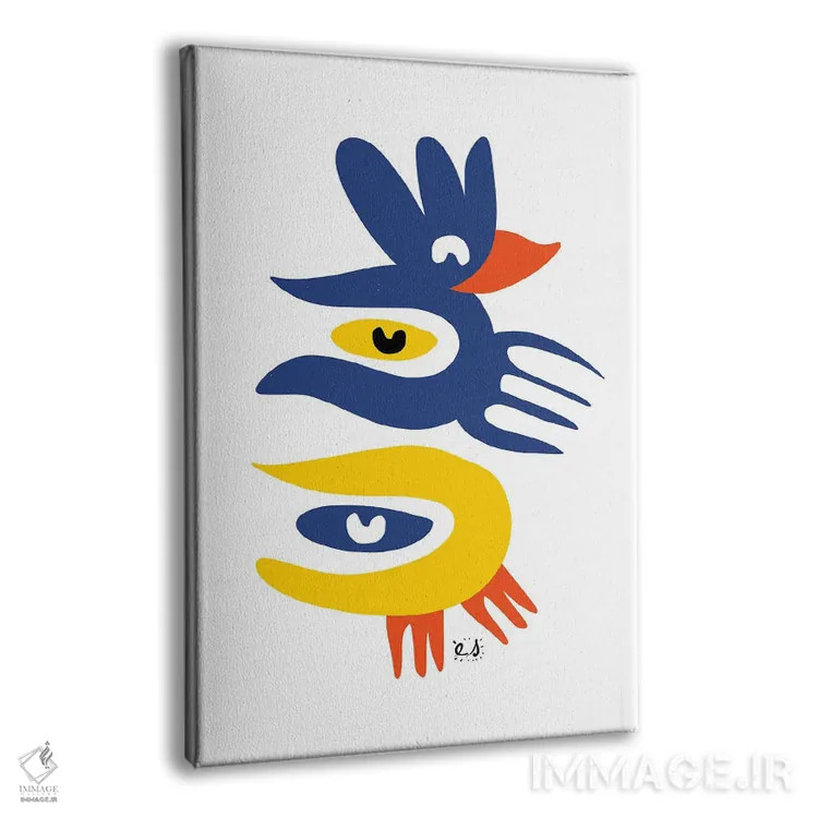 تابلو مینیمال پرندگان ذن اثر امانوئل سیگنورینو - نمای پرسپکتیو محصول