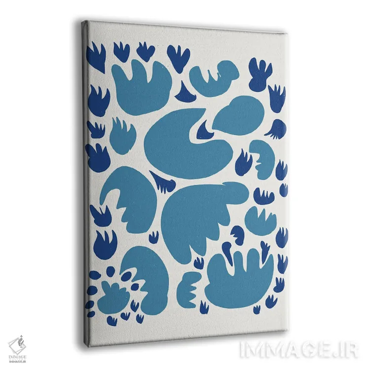 تابلو مینیمال برش های انتزاعی آبی اثر امانوئل سیگنورینو - نمای پرسپکتیو محصول