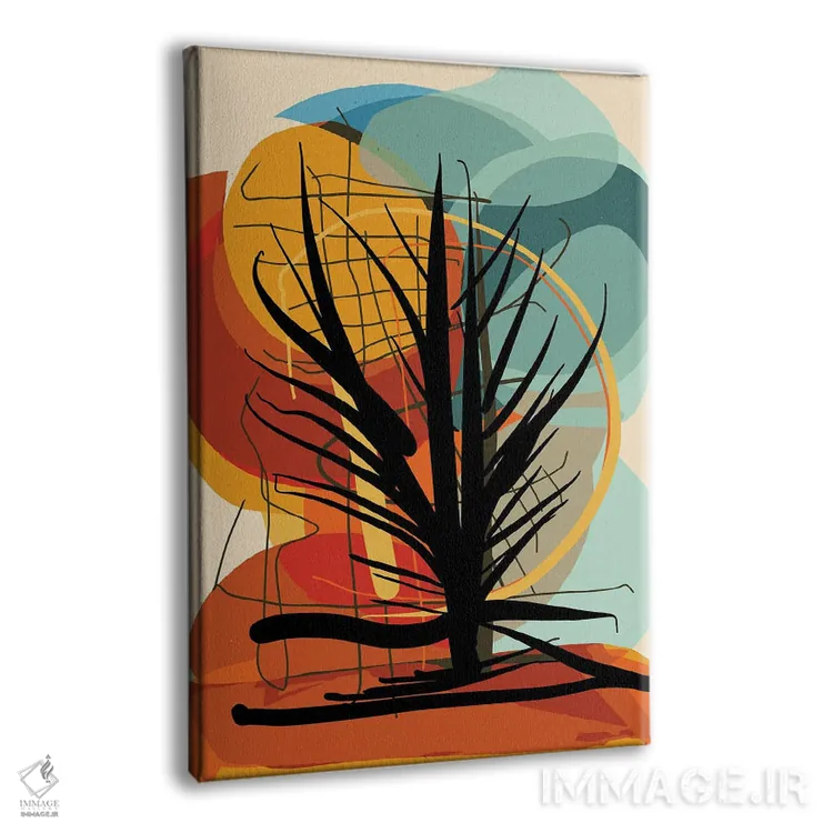 تابلو دکوراتیو درخت در غروب آفریقایی اثر امانوئل سیگنورینو - نمای پرسپکتیو محصول