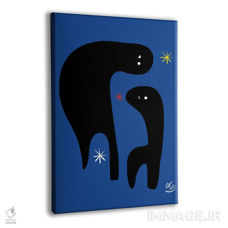تابلو دکوراتیو دو روح در شب آبی اثر امانوئل سیگنورینو - نمای پرسپکتیو محصول