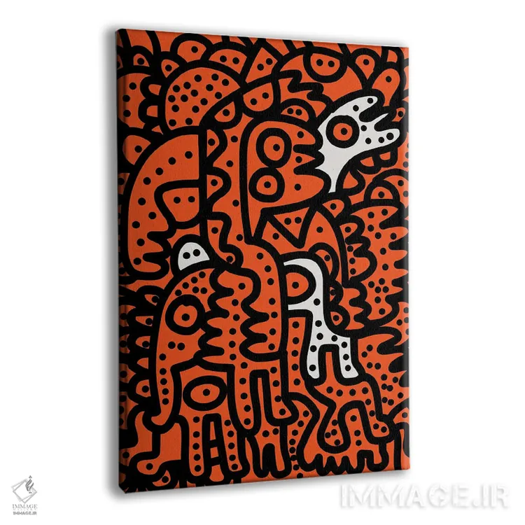 تابلو انتزاعی هیولاهای گرافیتی هالووین اثر امانوئل سیگنورینو - نمای پرسپکتیو محصول