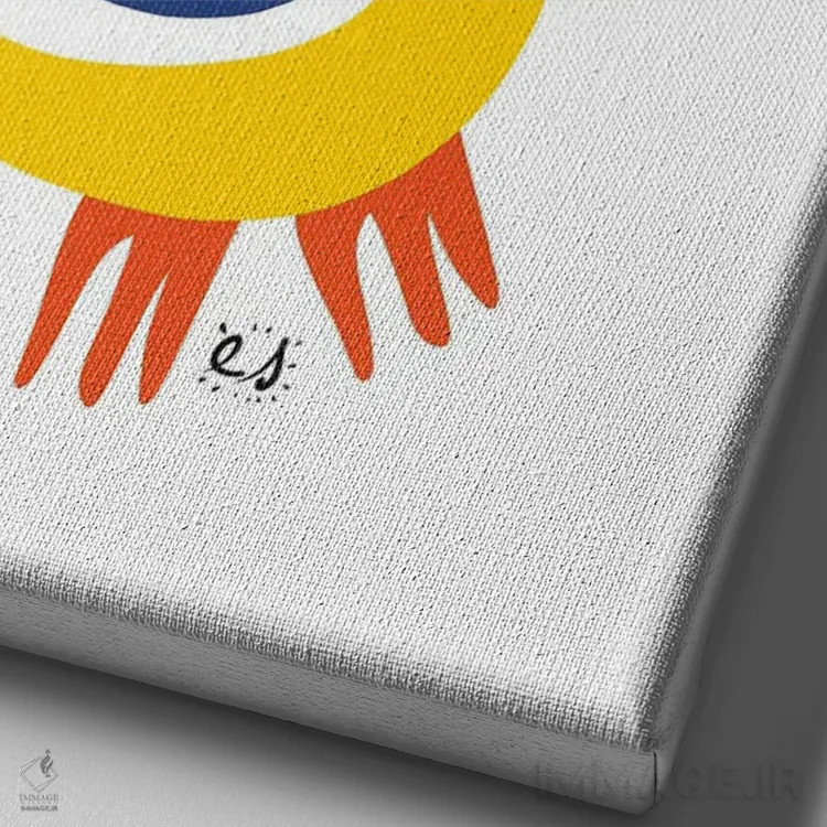 تابلو مینیمال پرندگان ذن اثر امانوئل سیگنورینو - نمای نزدیک بافت بوم