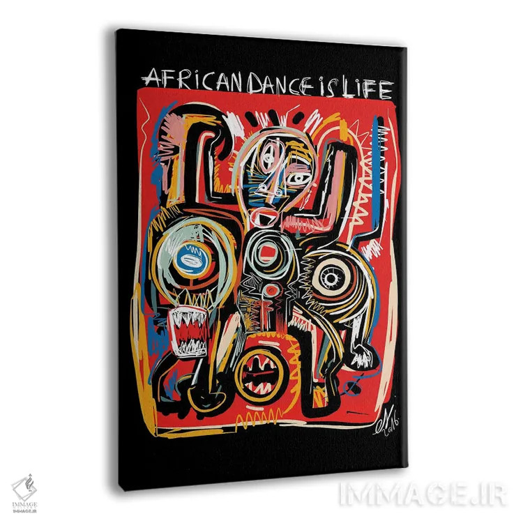 تابلو انتزاعی رقص آفریقایی یعنی زندگی اثر امانوئل سیگنورینو - نمای پرسپکتیو محصول