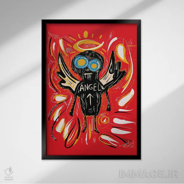 تابلو دکوراتیو فرشته اثر امانوئل سیگنورینو - نمای قابدار مشکی