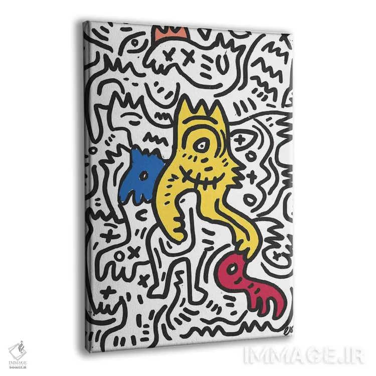 تابلو مینیمال پادشاه زرد اثر امانوئل سیگنورینو - نمای پرسپکتیو محصول