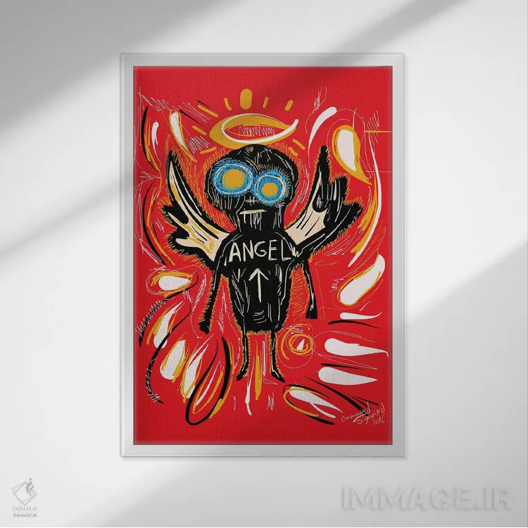 تابلو دکوراتیو فرشته اثر امانوئل سیگنورینو - نمای قابدار سفید