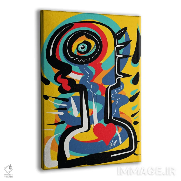 تابلو دکوراتیو توتم زرد قلبی اثر امانوئل سیگنورینو - نمای پرسپکتیو محصول