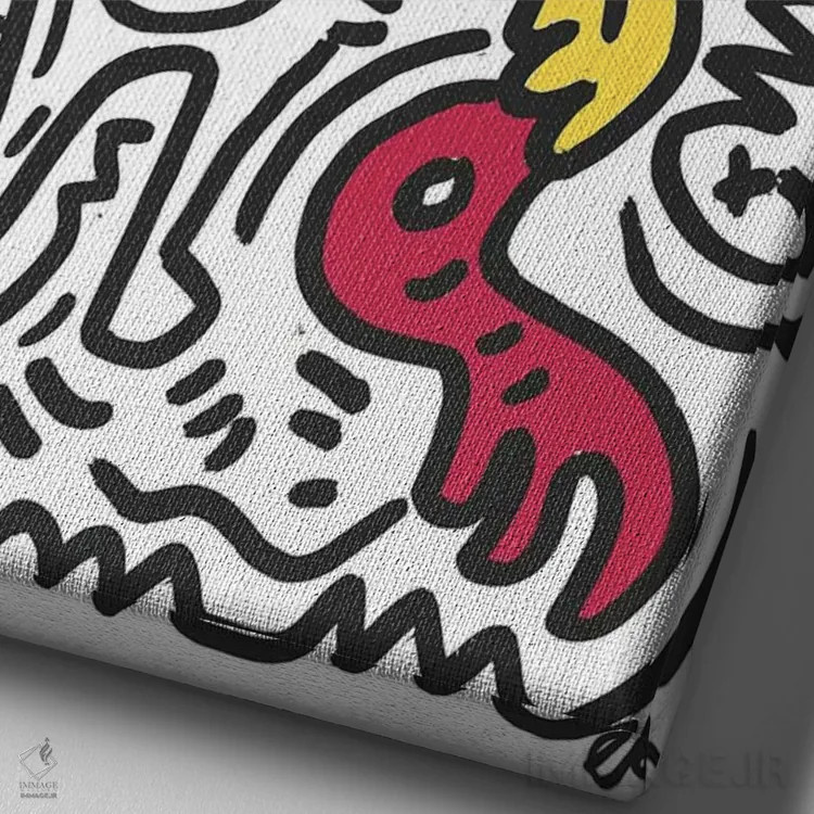 تابلو مینیمال پادشاه زرد اثر امانوئل سیگنورینو - نمای نزدیک بافت بوم