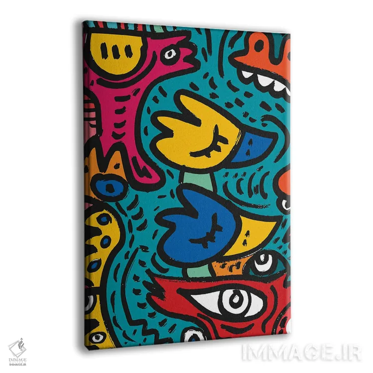 تابلو دکوراتیو دوقلوهای پرنده عشق اثر امانوئل سیگنورینو - نمای پرسپکتیو محصول