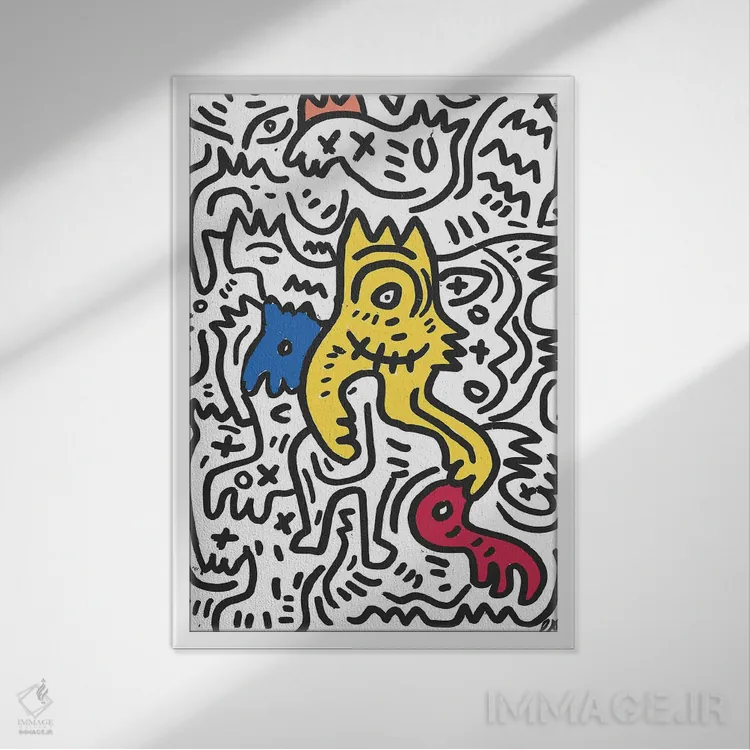 تابلو مینیمال پادشاه زرد اثر امانوئل سیگنورینو - نمای قابدار سفید