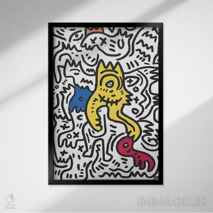 تابلو مینیمال پادشاه زرد اثر امانوئل سیگنورینو - نمای قابدار مشکی