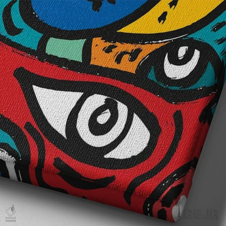 تابلو دکوراتیو دوقلوهای پرنده عشق اثر امانوئل سیگنورینو - نمای نزدیک بافت بوم