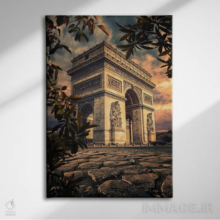 تابلو دکوراتیو غروب در پاریس اثر مانجیک پیکچرز - نمای روبهرو روی دیوار