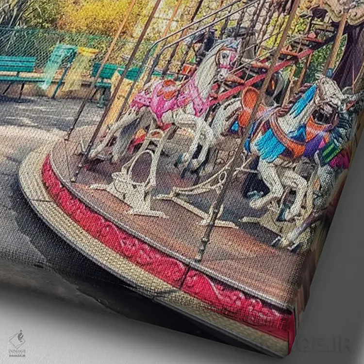 تابلو دکوراتیو مونمارتر آفتابی اثر مانجیک پیکچرز - نمای نزدیک بافت بوم