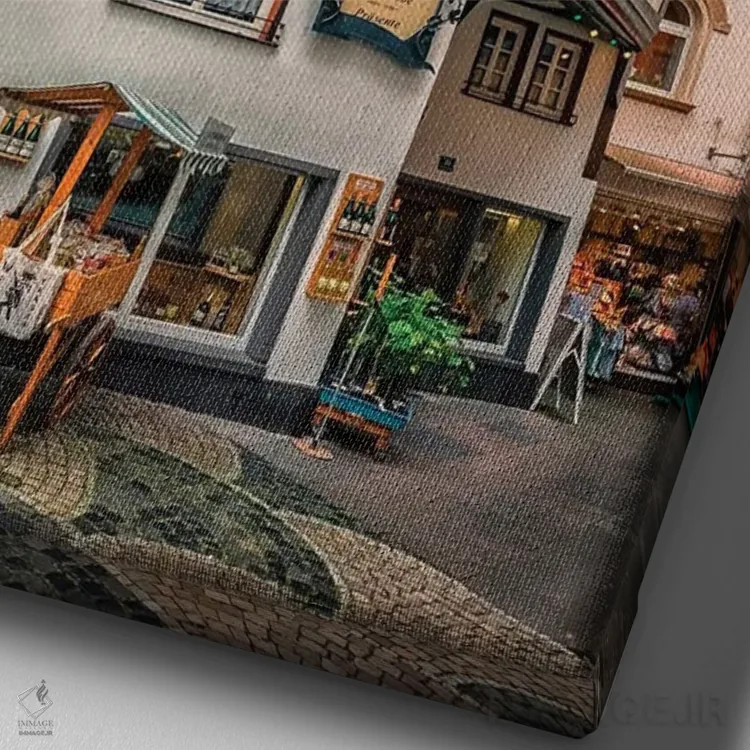 تابلو دکوراتیو غروب کوخم اثر مانجیک پیکچرز - نمای نزدیک بافت بوم