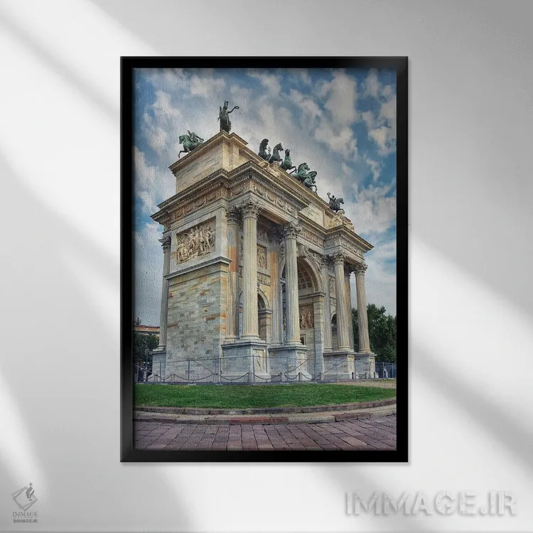 تابلو دکوراتیو طاق دلا پاچه اثر مانجیک پیکچرز - نمای قابدار مشکی