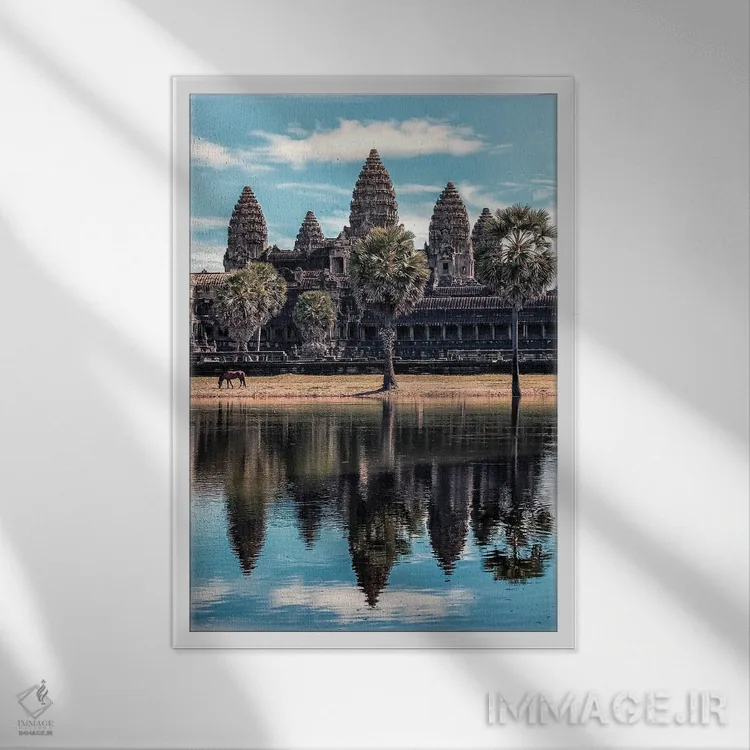 تابلو دکوراتیو انعکاس انگکور اثر مانجیک پیکچرز - نمای قابدار سفید