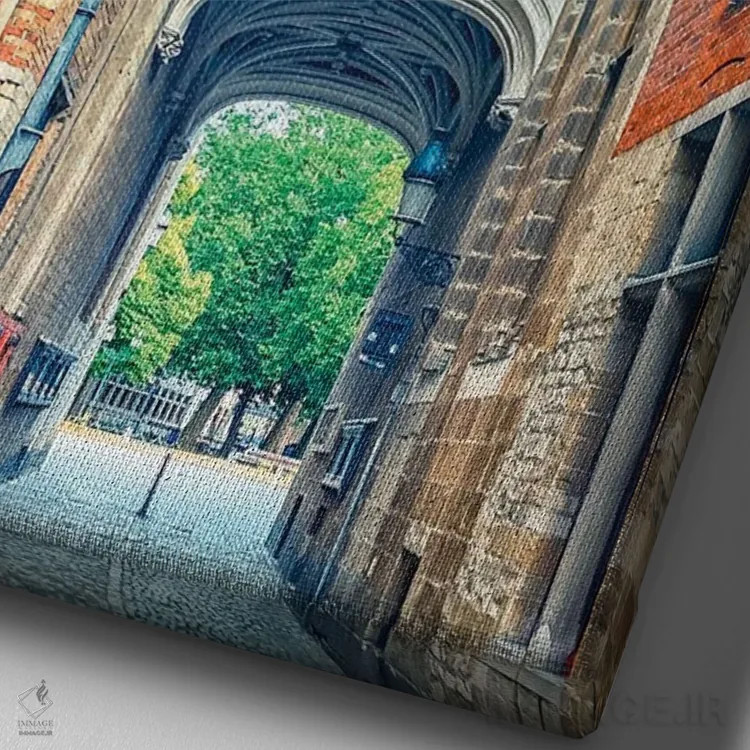 تابلو دکوراتیو خیابان در بروژ اثر مانجیک پیکچرز - نمای نزدیک بافت بوم