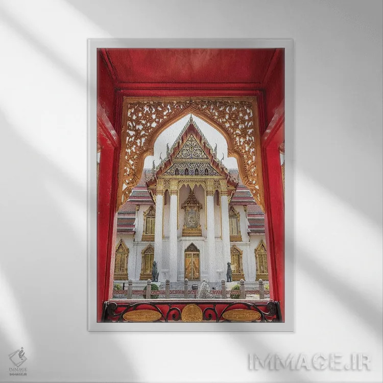 تابلو دکوراتیو سبک تایلندی اثر مانجیک پیکچرز - نمای قابدار سفید