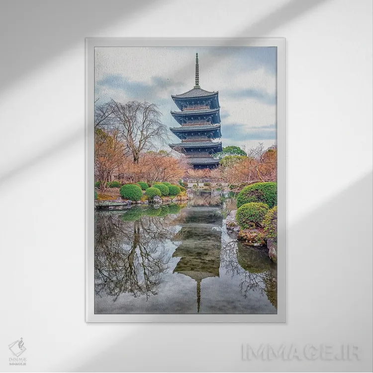 تابلو دکوراتیو معبد توجی اثر مانجیک پیکچرز - نمای قابدار سفید
