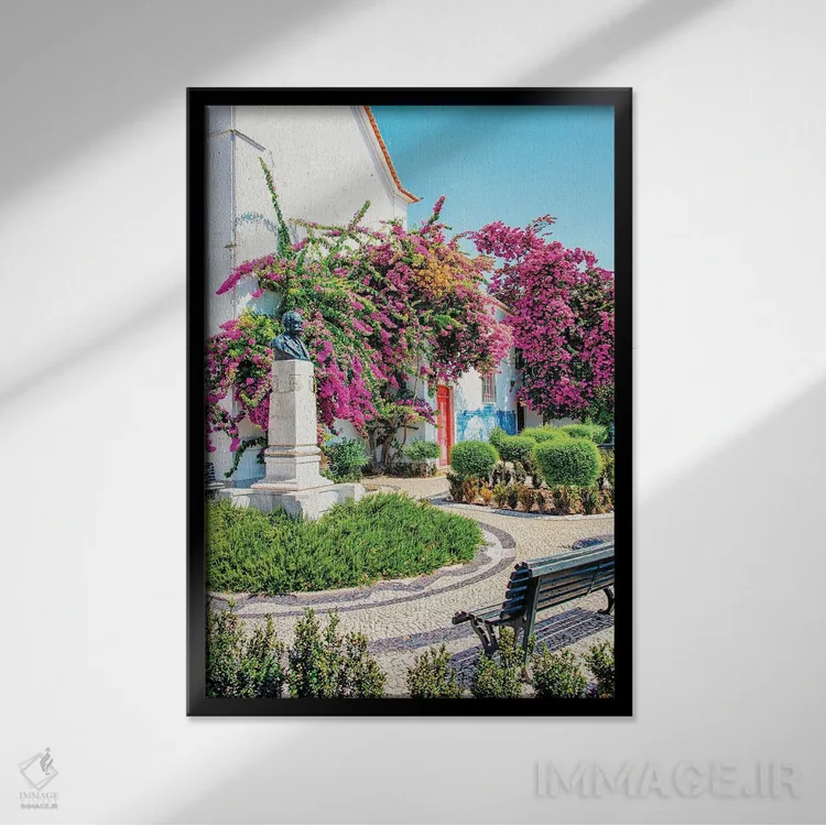 تابلو دکوراتیو لیسبون زیبا اثر مانجیک پیکچرز - نمای قابدار مشکی