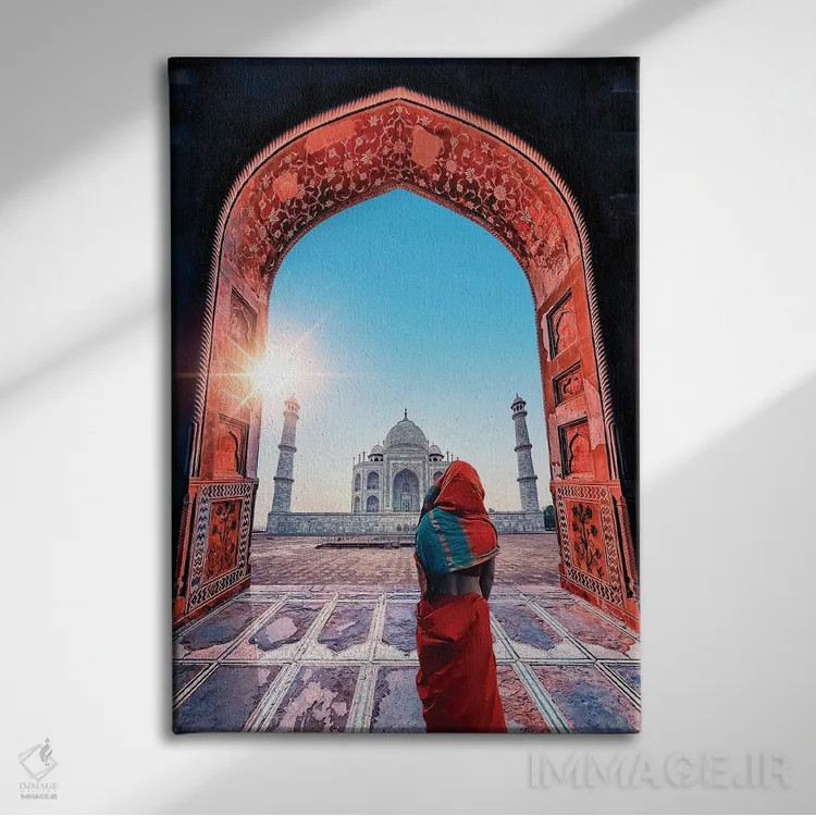 تابلو دکوراتیو رنگ های تاج محل اثر مانجیک پیکچرز - نمای روبهرو روی دیوار