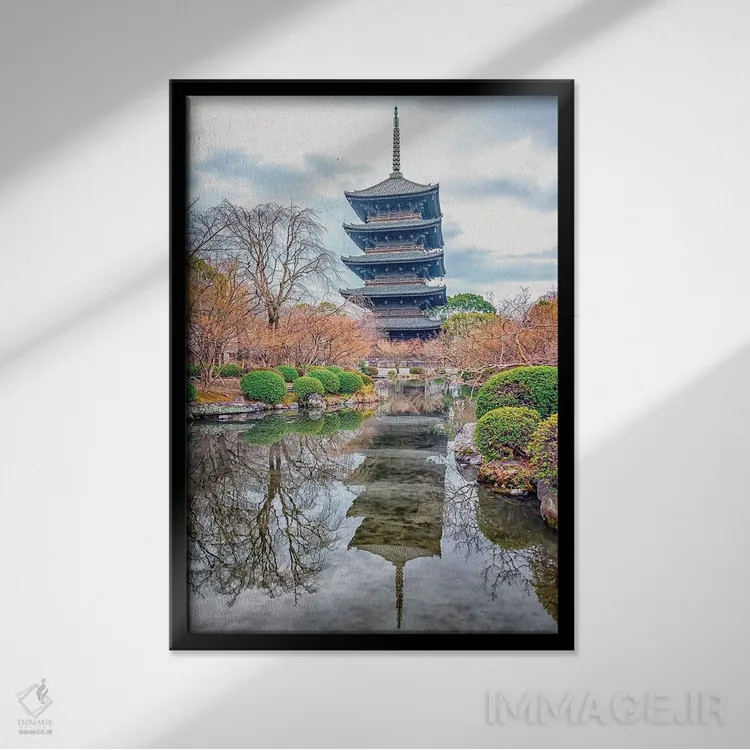 تابلو دکوراتیو معبد توجی اثر مانجیک پیکچرز - نمای قابدار مشکی